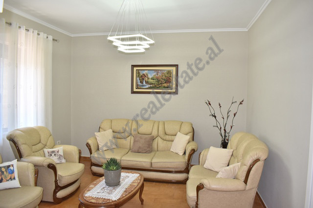 Two bedroom apartment for rent in Vangjel Meksi street in Tirana.
It is located on the first floor 